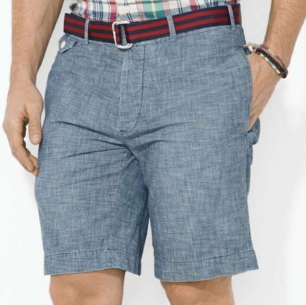 Mens Polo Kingsley Chambray Shorts sz 34